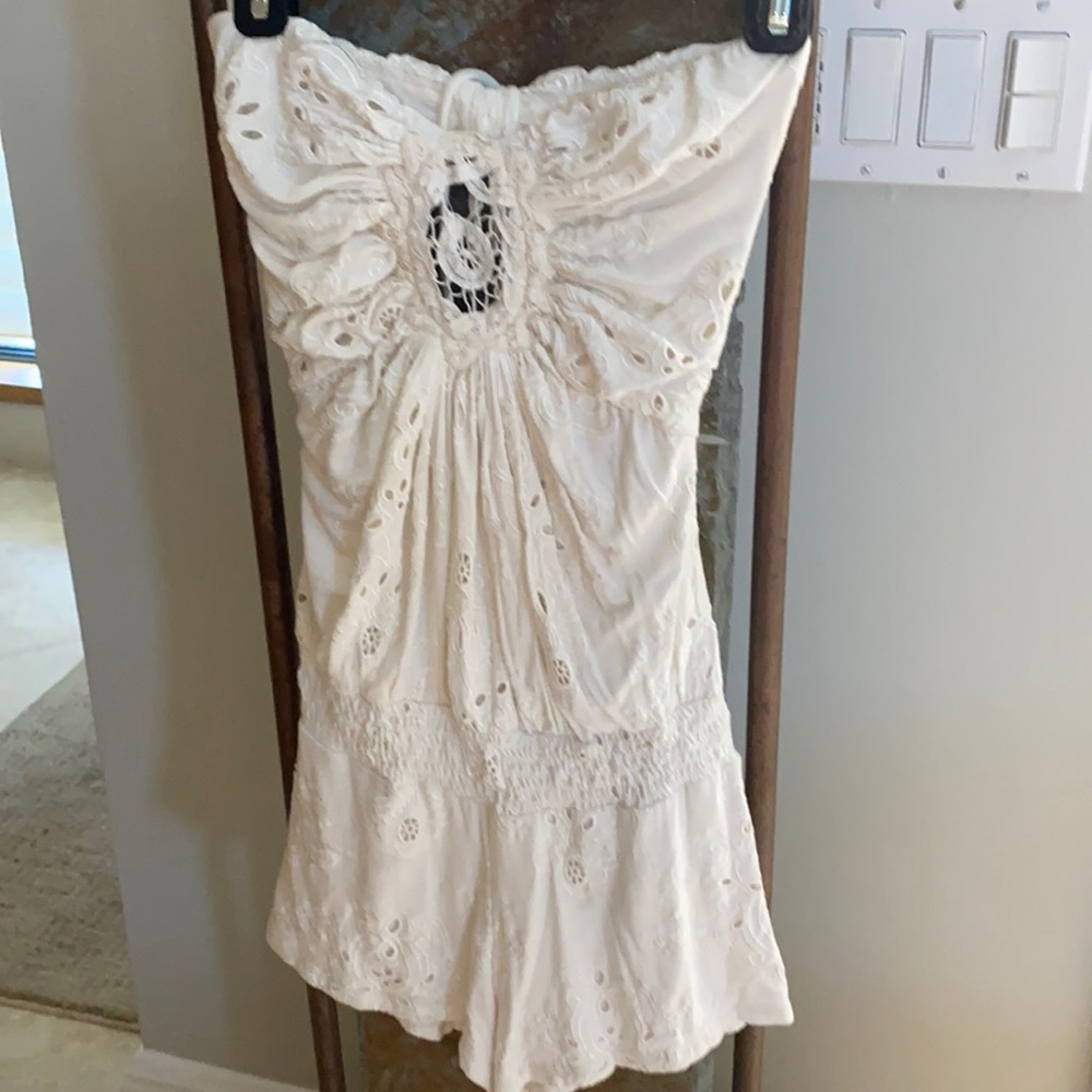 Sky XS white cotton romper